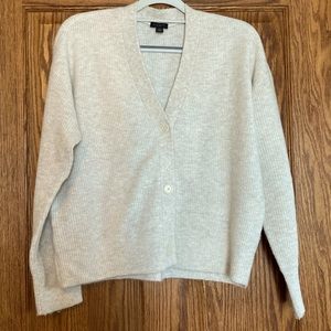 Ann Taylor Factory v-neck fuzzy cardigan sweater in excellent used condition
